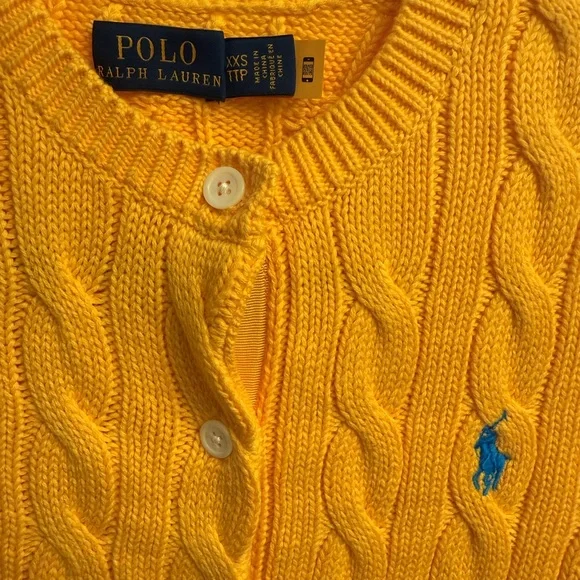 Polo Ralph Lauren Cable-Knit Cotton Crewneck Cardigan - Picture 5 of 8